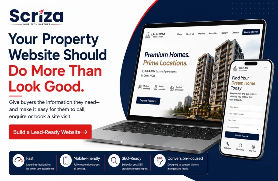 Real Estate Website Design in Delhi NCR for More Property Leads